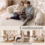 Modern Curved Sofa – Cream Soft Comfort. Timeless Style.