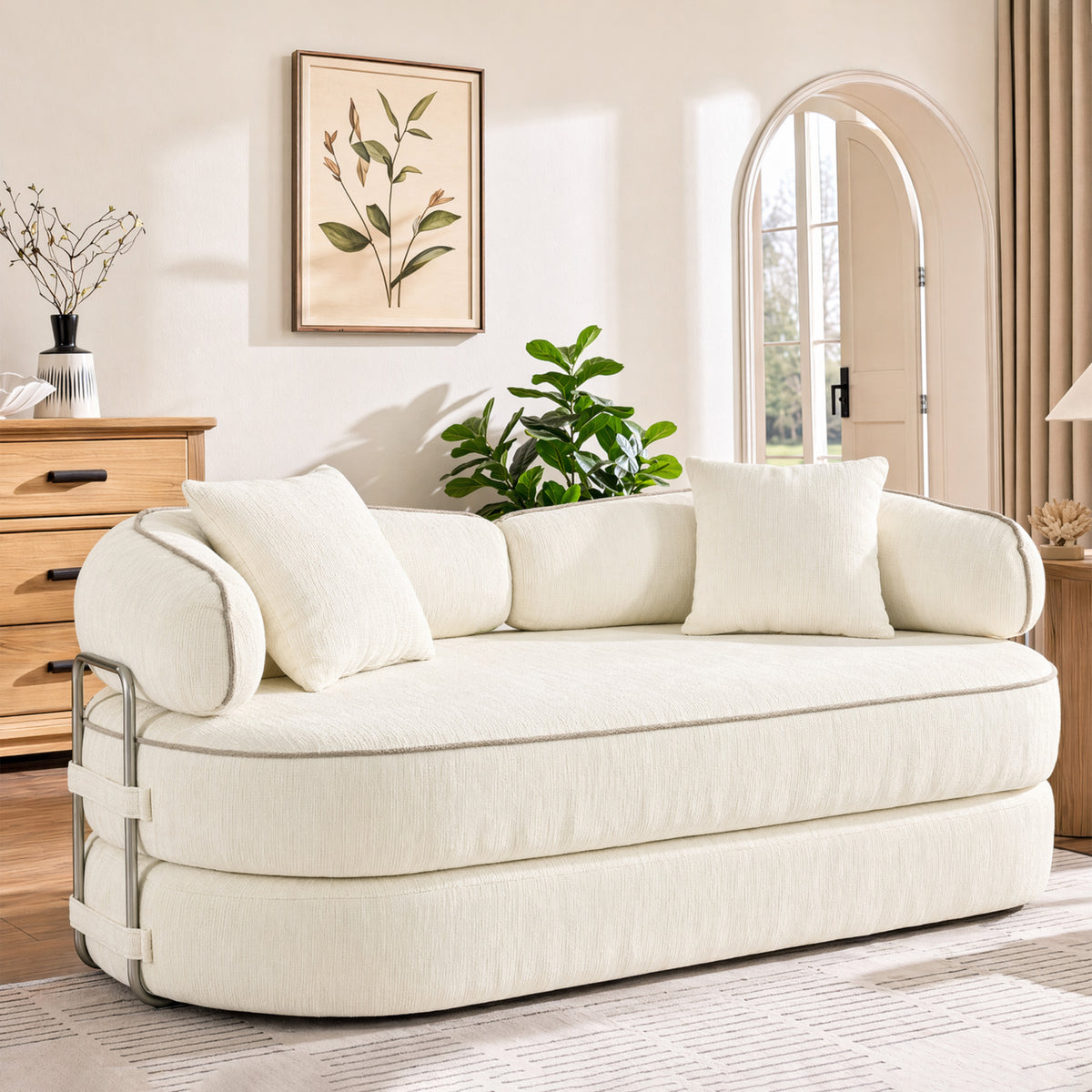 Modern Oversized Sofa with Plush Cushions – Black