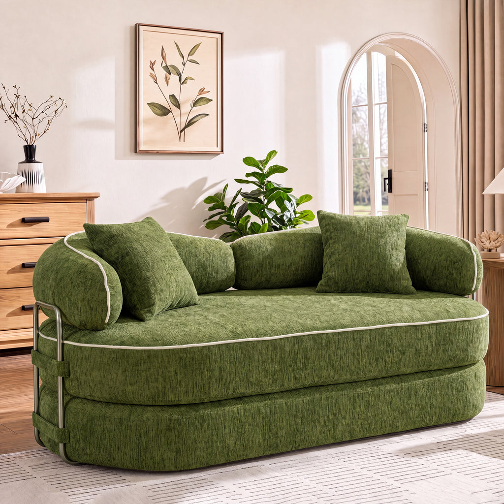 Modern Oversized Sofa with Plush Cushions – Black