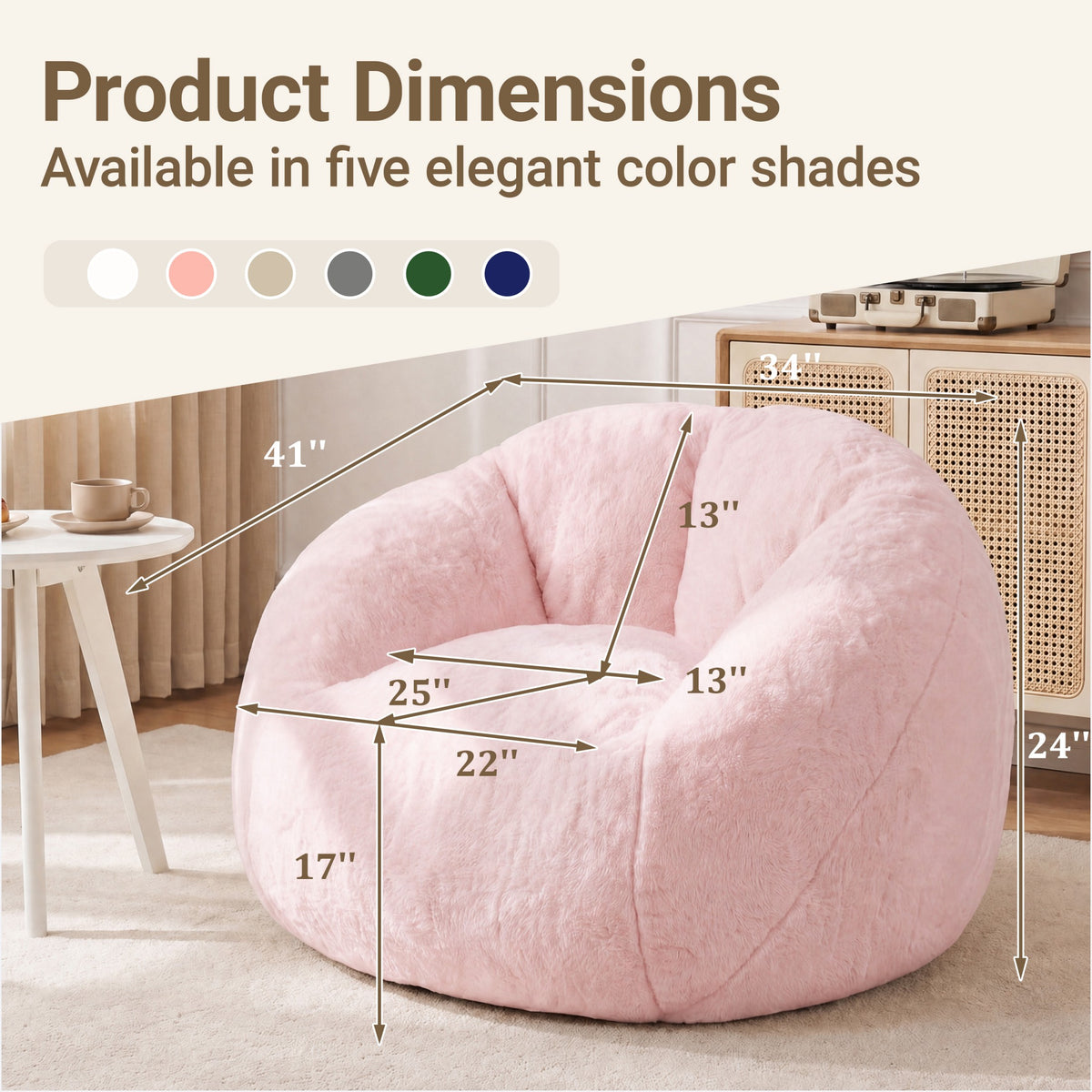 Plush Bean Bag Chair – Cozy Oversized Lounge Seat