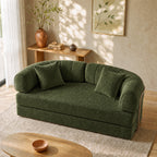 Modern Curved Sofa – Cream Soft Comfort. Timeless Style.