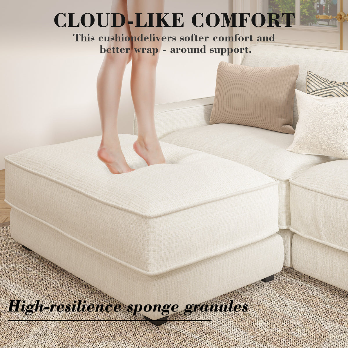 Shaped Modular Cloud Sectional Sofa