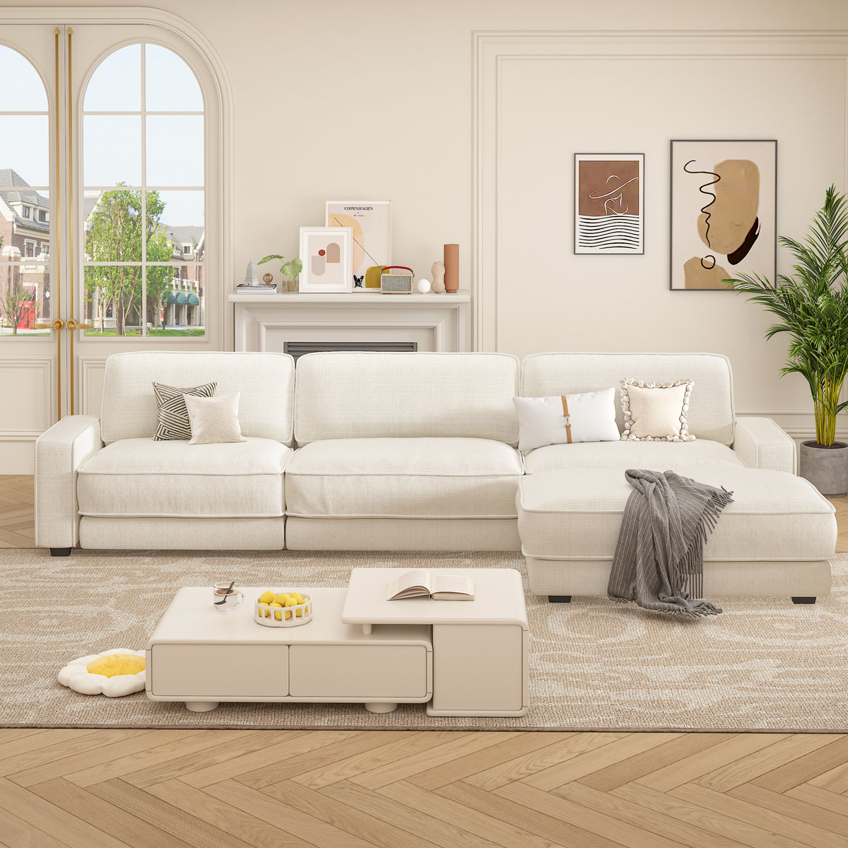 Shaped Modular Cloud Sectional Sofa