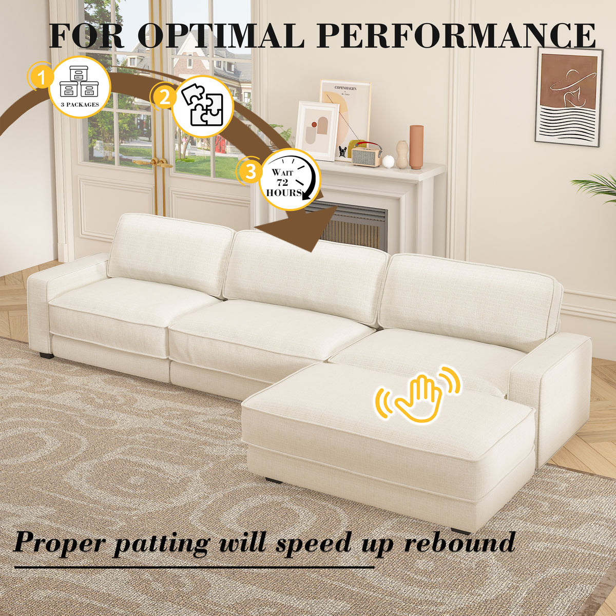 Shaped Modular Cloud Sectional Sofa