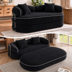 Modern Oversized Sofa with Plush Cushions – Black
