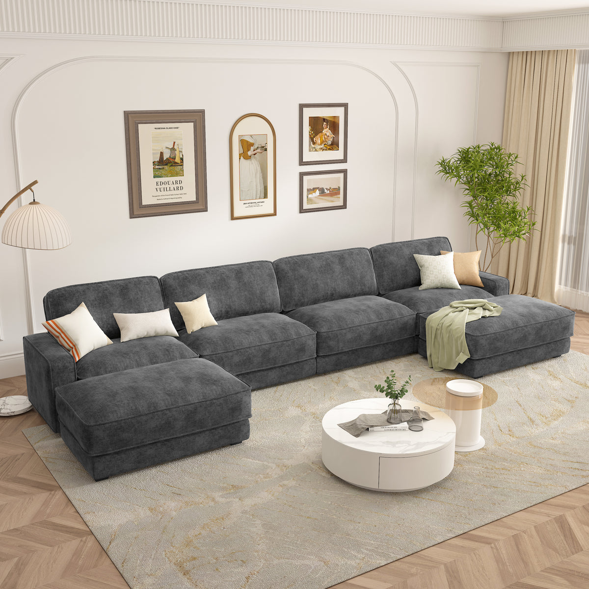 Shaped Modular Cloud Sectional Sofa