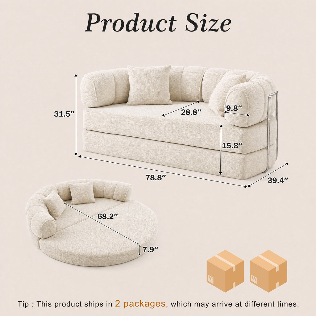 Modern Curved Sofa – Cream Soft Comfort. Timeless Style.