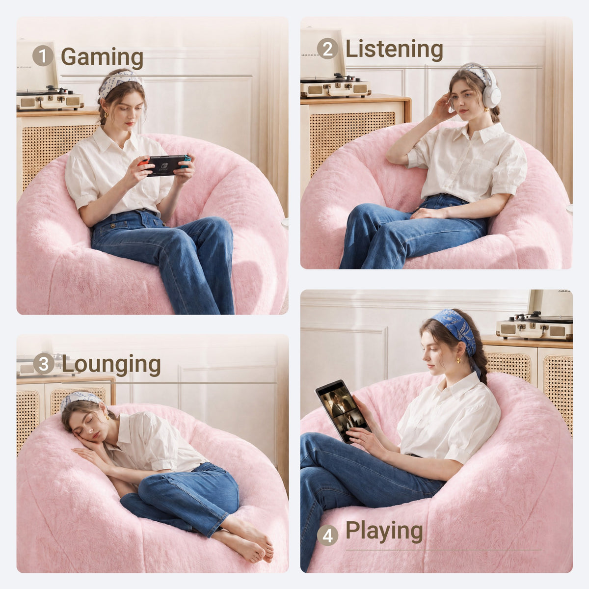 Plush Bean Bag Chair – Cozy Oversized Lounge Seat
