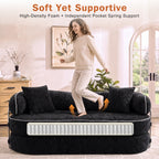 Modern Oversized Sofa with Plush Cushions – Black